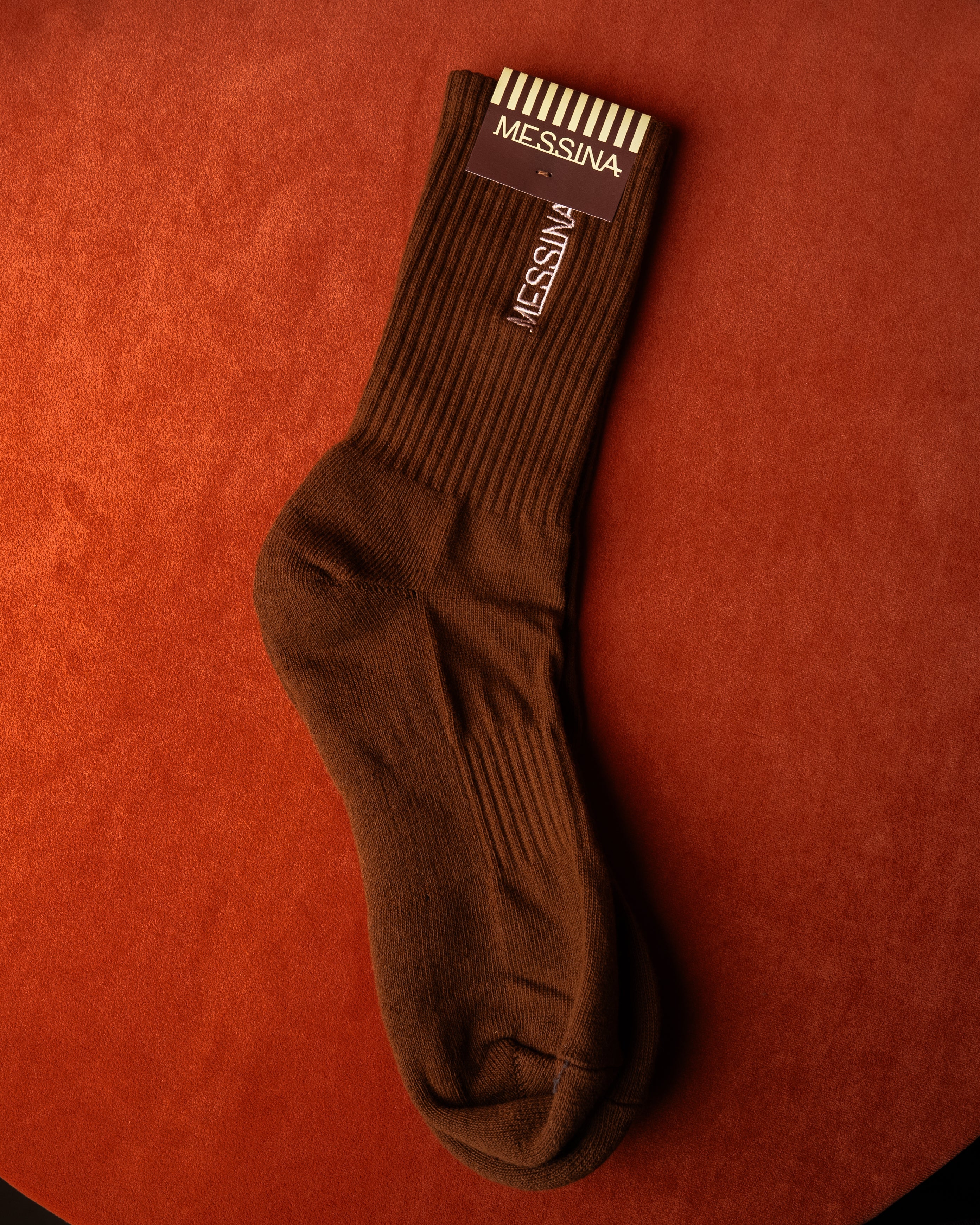 Brown Messina Crew Socks